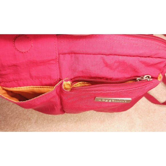 Baggallini Red Nylon Crossbody Travel Bag Purse Adjustable Strap Compartments - Picture 5 of 7